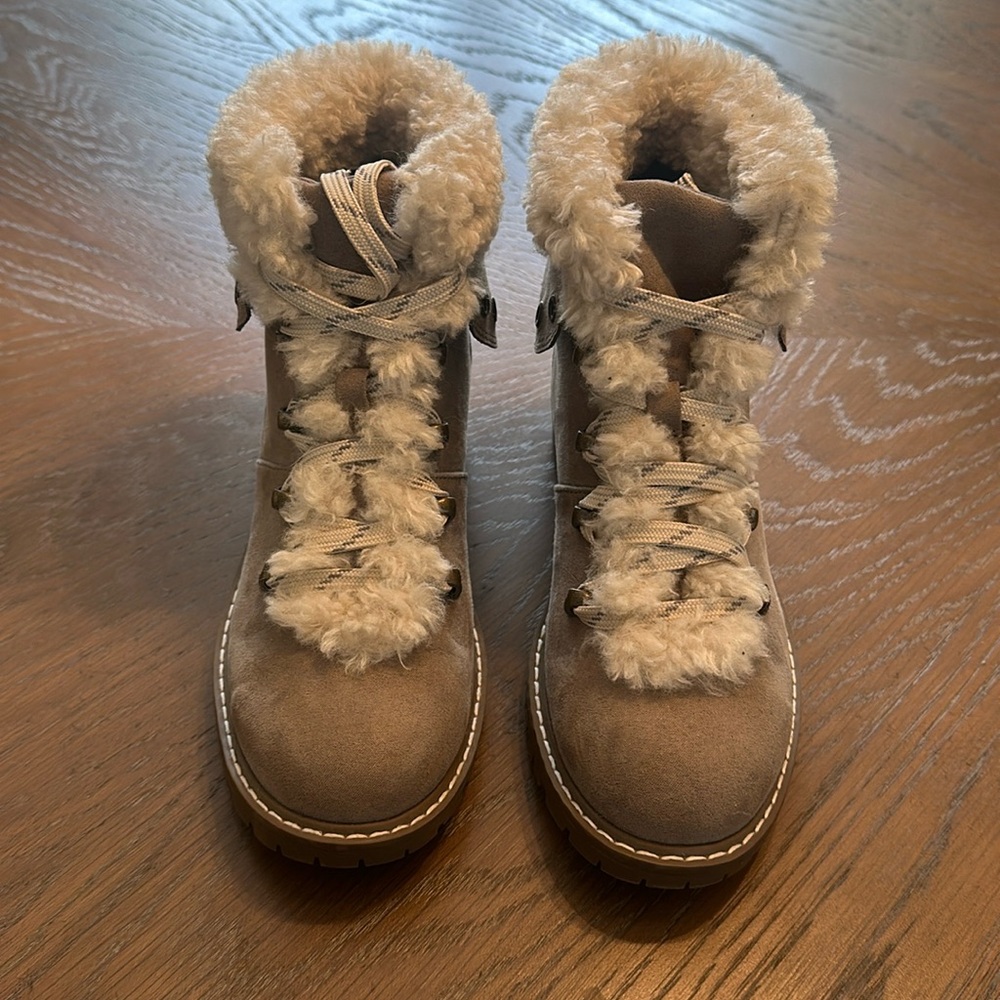 Faux Fur Lace-up Cozy Hiker Boot 
Size 3